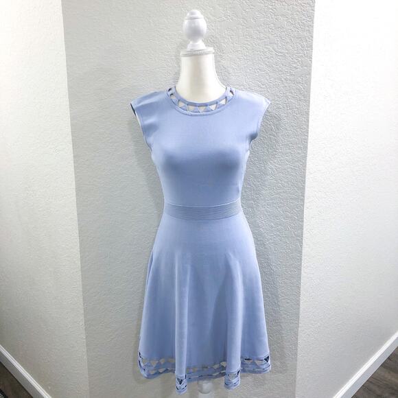 Ted Baker Kathryn Cutwork Knitted Skater Pale Purple Dress - Picture 2 of 16